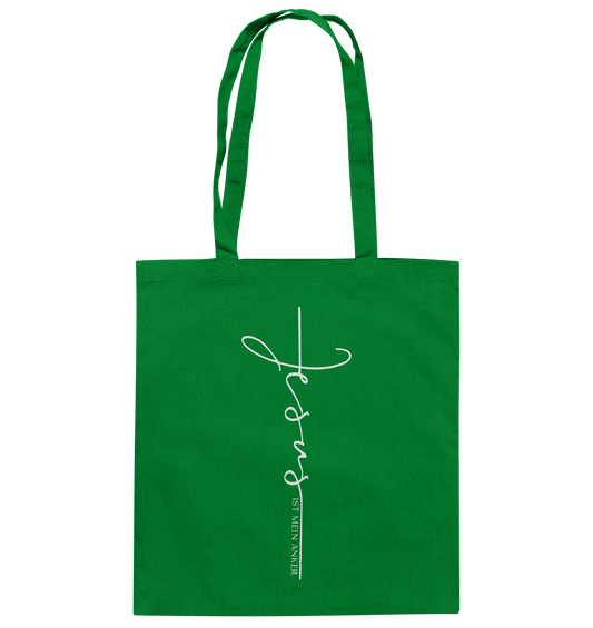 Jesus ist mein Anker - Baumwolltasche - GfoitMa - Kelly Green / ca. 38x42