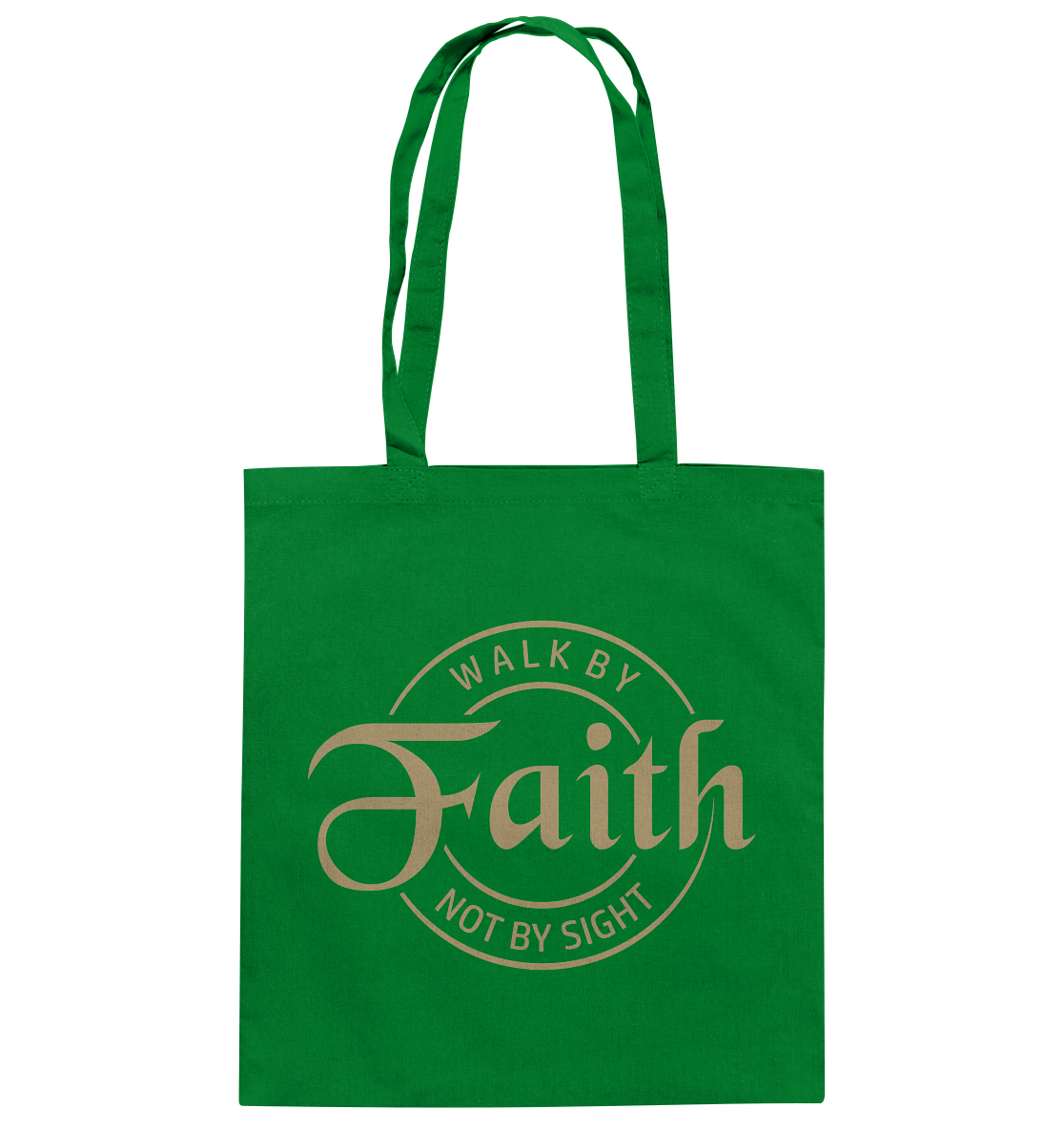 Im Glauben gehen, nicht im Sehen - Baumwolltasche - GfoitMa - Kelly Green / ca. 38x42