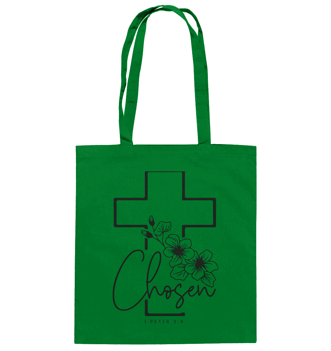 Chosen - 1. Petrus 2:9 - Baumwolltasche - GfoitMa - Kelly Green / ca. 38x42