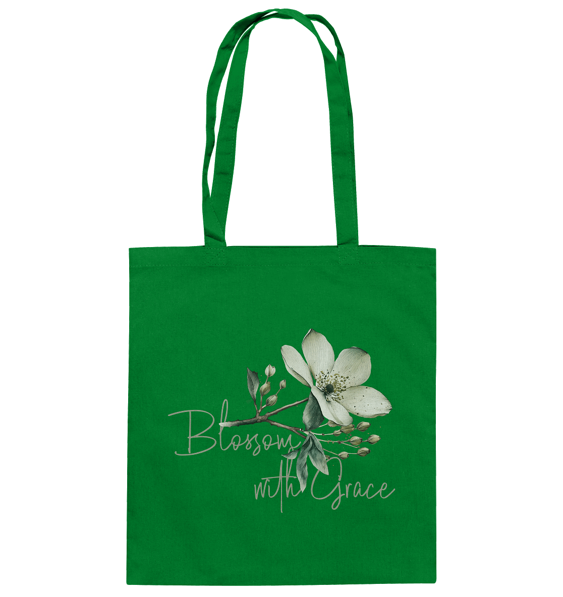 Blossom with Grace - Baumwolltasche - GfoitMa - Kelly Green / ca. 38x42