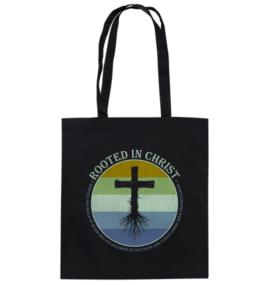 Verwurzelt in Christus | Christliche Kleidung - Baumwolltasche