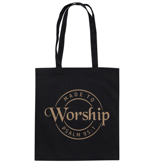 Made to Worship - Psalm 95:1 - Baumwolltasche - GfoitMa - Black / ca. 38x42