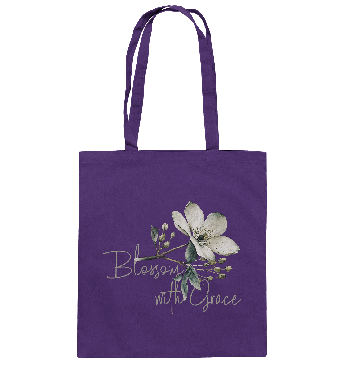 Blossom with Grace - Baumwolltasche - GfoitMa - Purple / ca. 38x42