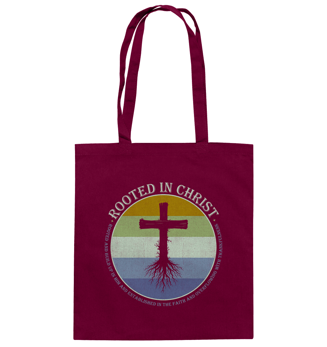 Verwurzelt in Christus | Christliche Kleidung - Baumwolltasche