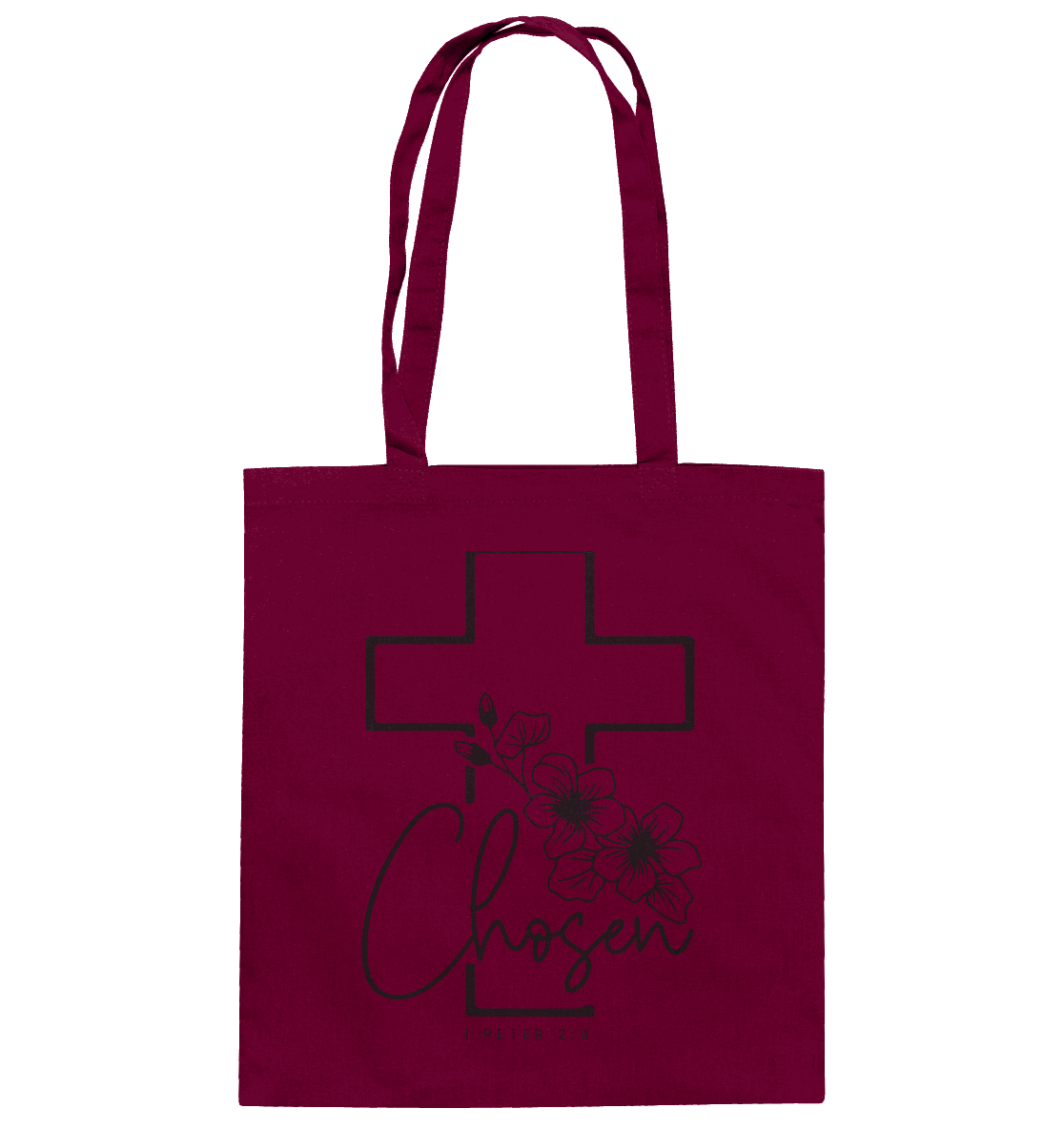 Chosen - 1. Petrus 2:9 - Baumwolltasche - GfoitMa - Burgundy / ca. 38x42