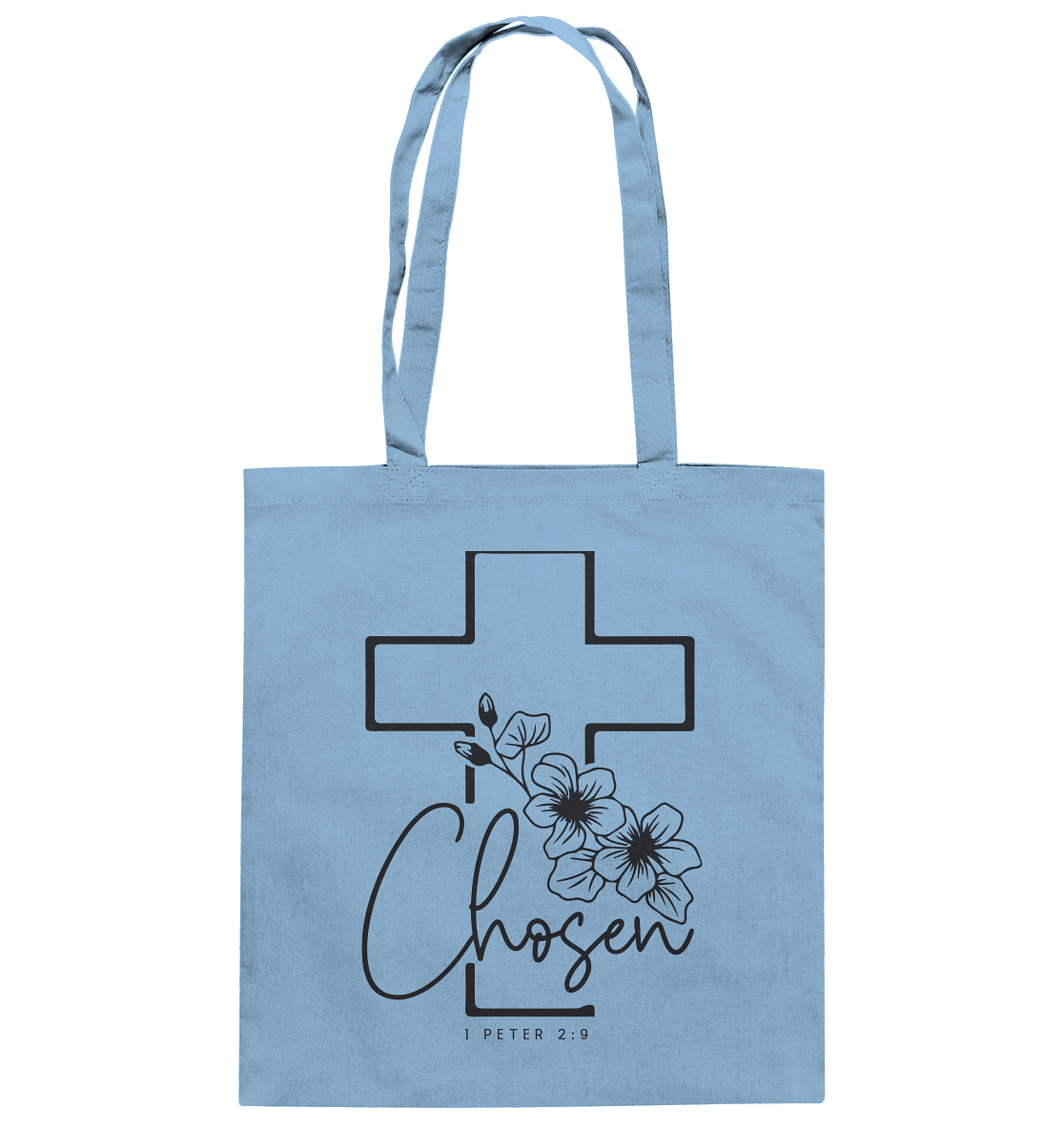 Chosen - 1. Petrus 2:9 - Baumwolltasche - GfoitMa - Sky Blue / ca. 38x42