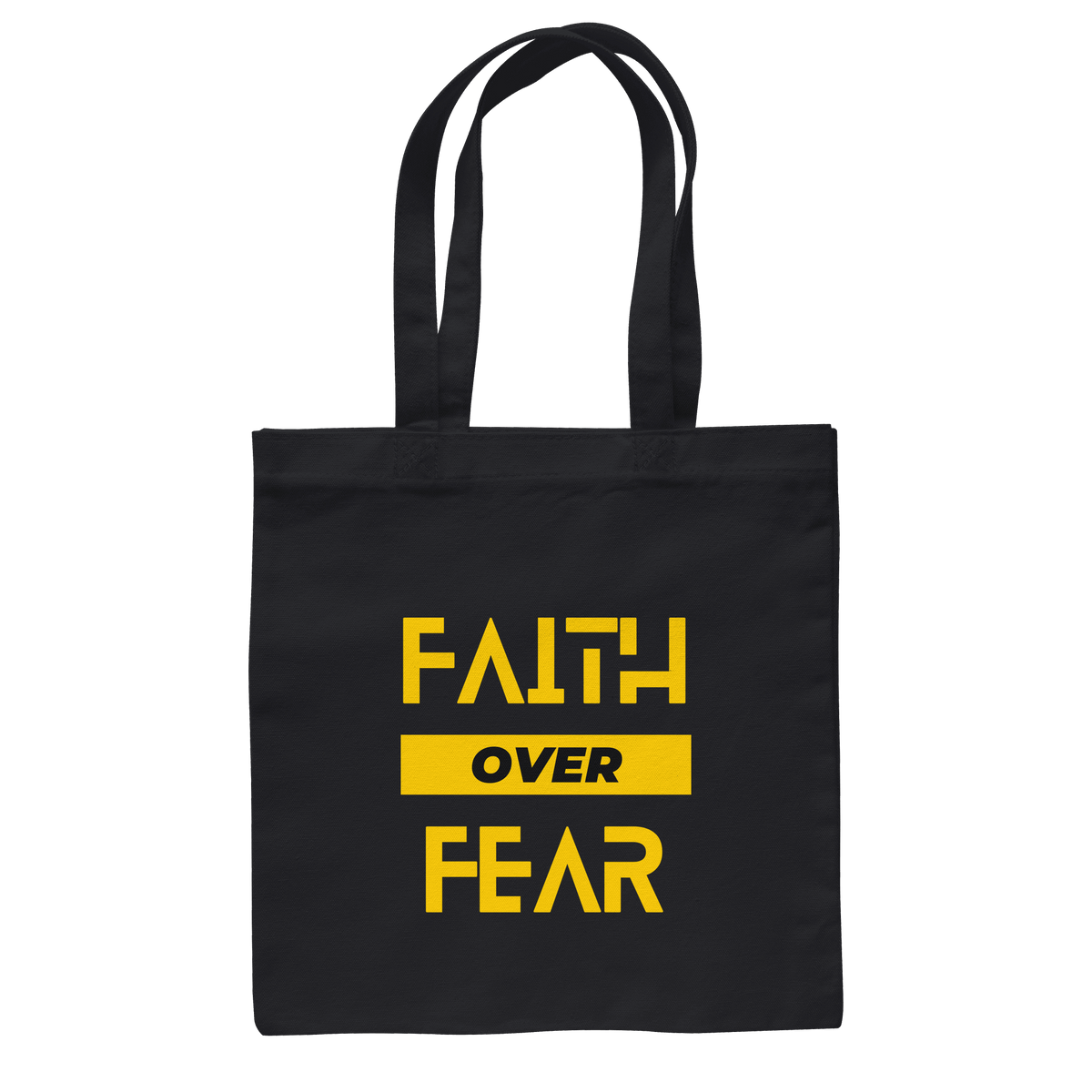 Glaube über Angst - Baumwolltasche - GfoitMa - Black / ca. 38x42