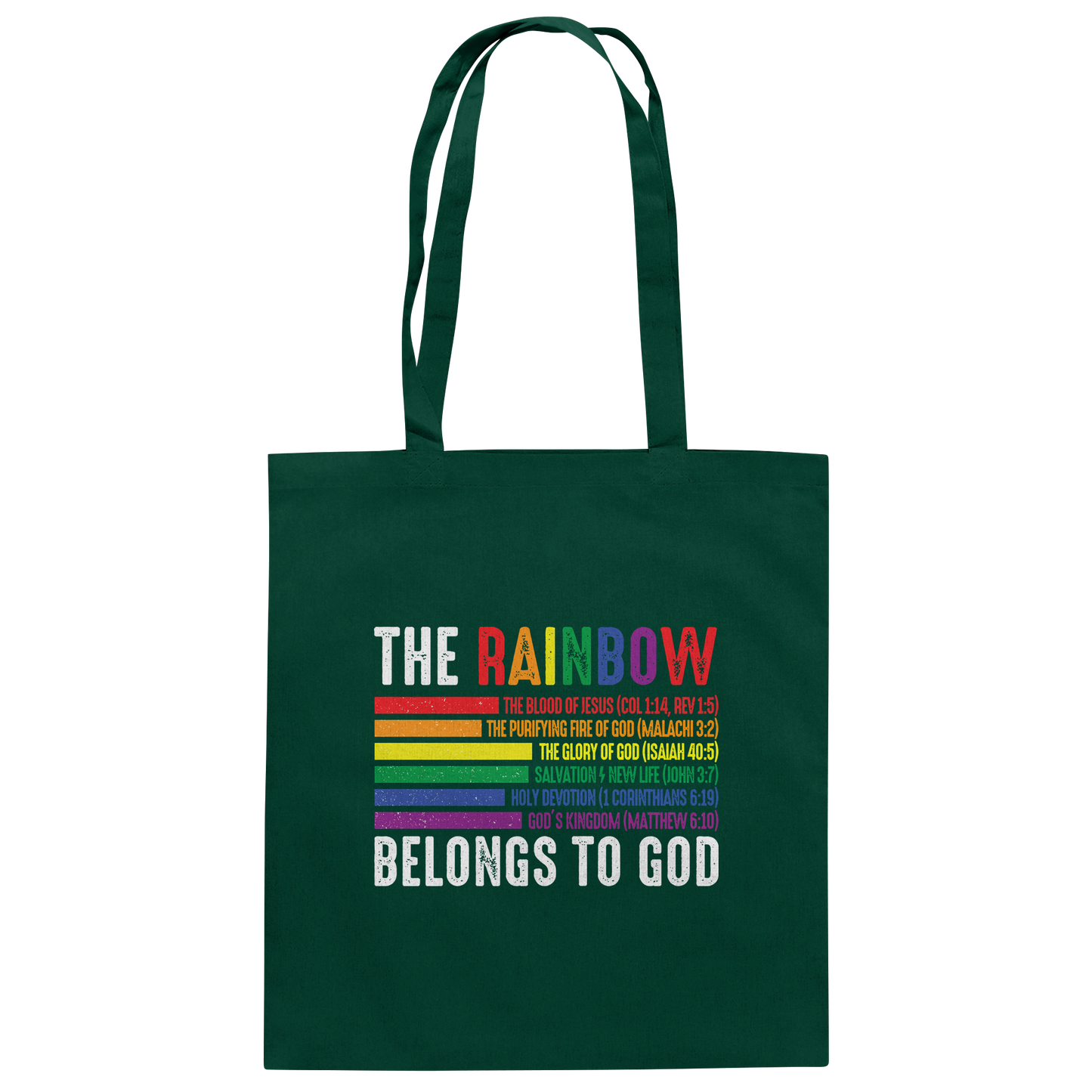 The Rainbow Belongs To God – Zeichen des Bundes und der Liebe - Baumwolltasche