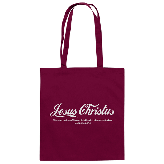 Jesus Christus – Johannes 4,14 | Christliches Statement Design „Lebendiges Wasser“ - Baumwolltasche