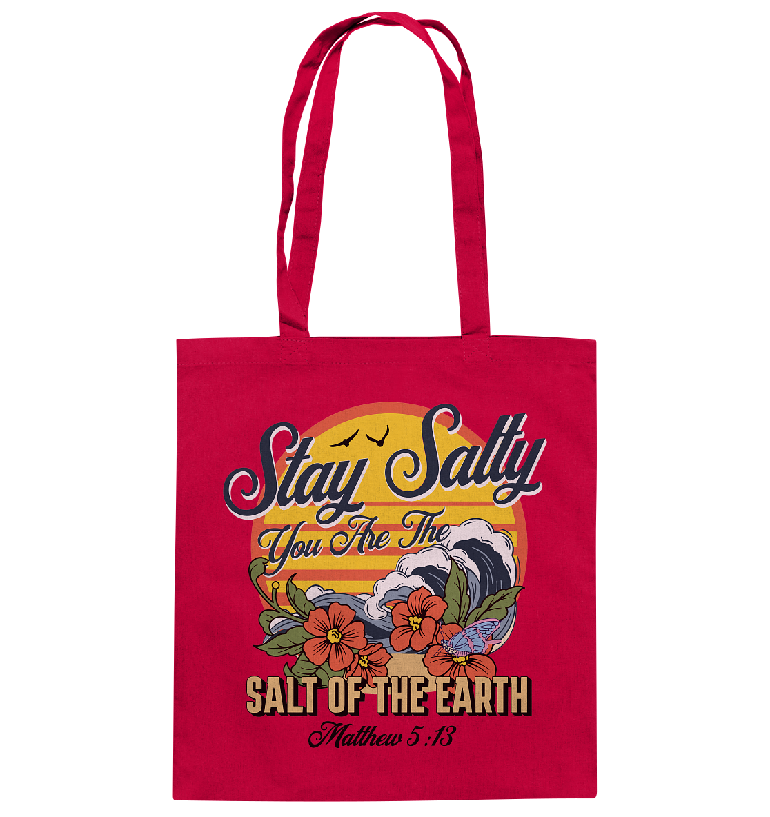 Stay Salty - Retro - Baumwolltasche - GfoitMa - Classic Red / ca. 38x42
