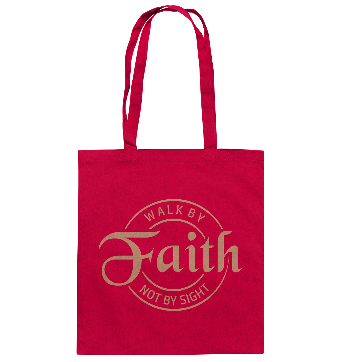 Im Glauben gehen, nicht im Sehen - Baumwolltasche - GfoitMa - Classic Red / ca. 38x42