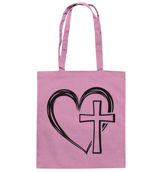 Herz & Kreuz Design - Baumwolltasche - GfoitMa - Classic Pink / ca. 38x42
