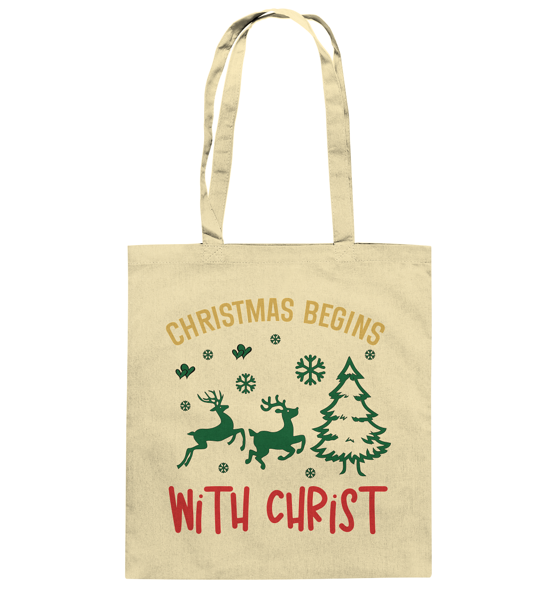 Christmas Begins with CHRIST - Baumwolltasche - GfoitMa - Natural / ca. 38x42