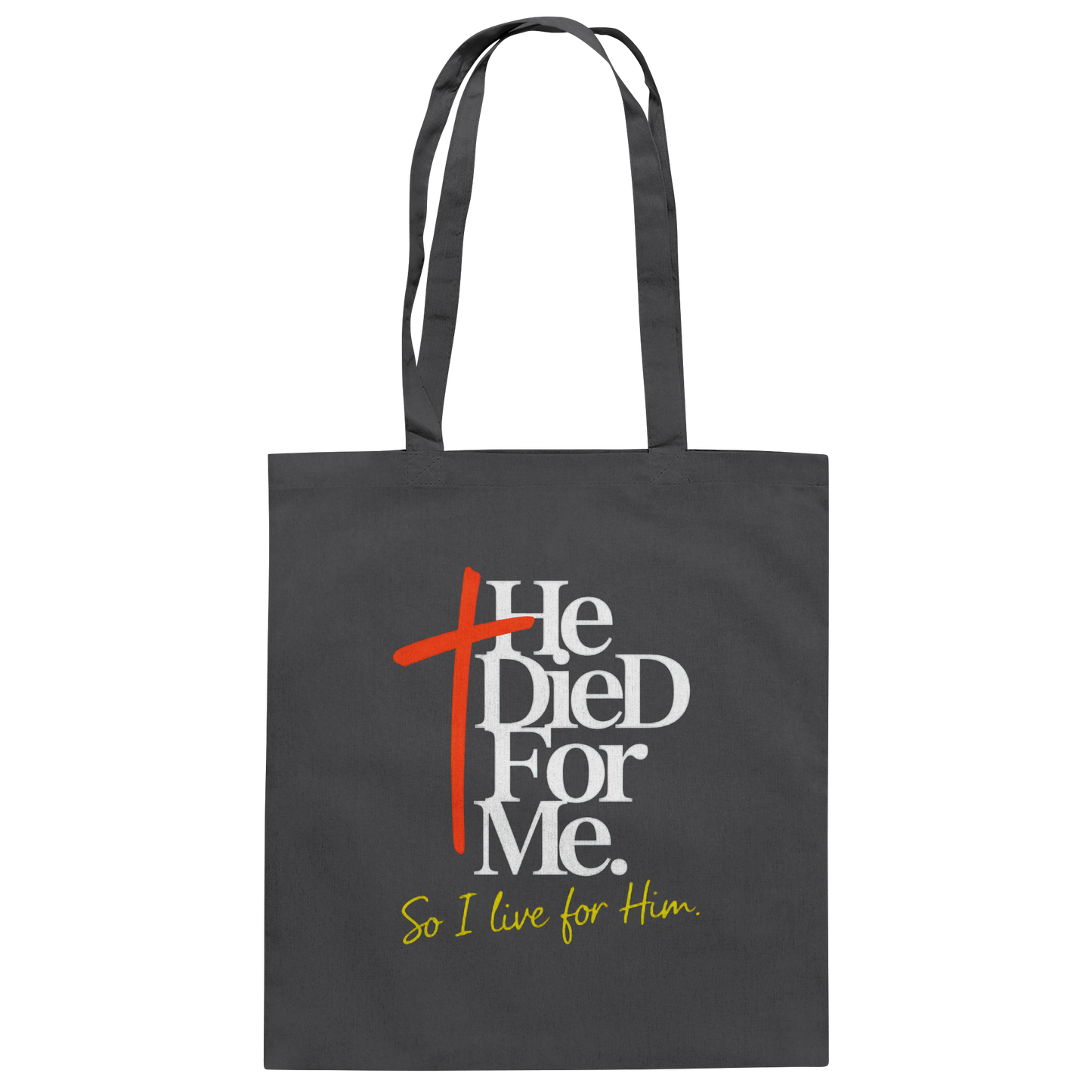He Died for Me – Christliches Design mit Statement - Baumwolltasche