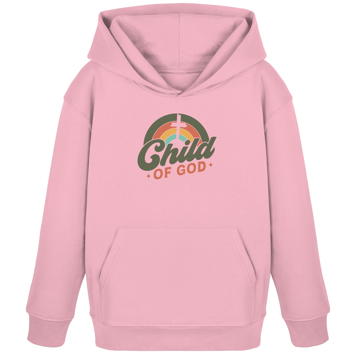 "Kind Gottes" im Retro-Look - Kids Organic Hoodie - GfoitMa - Cotton Pink / 98/104 (3-4)