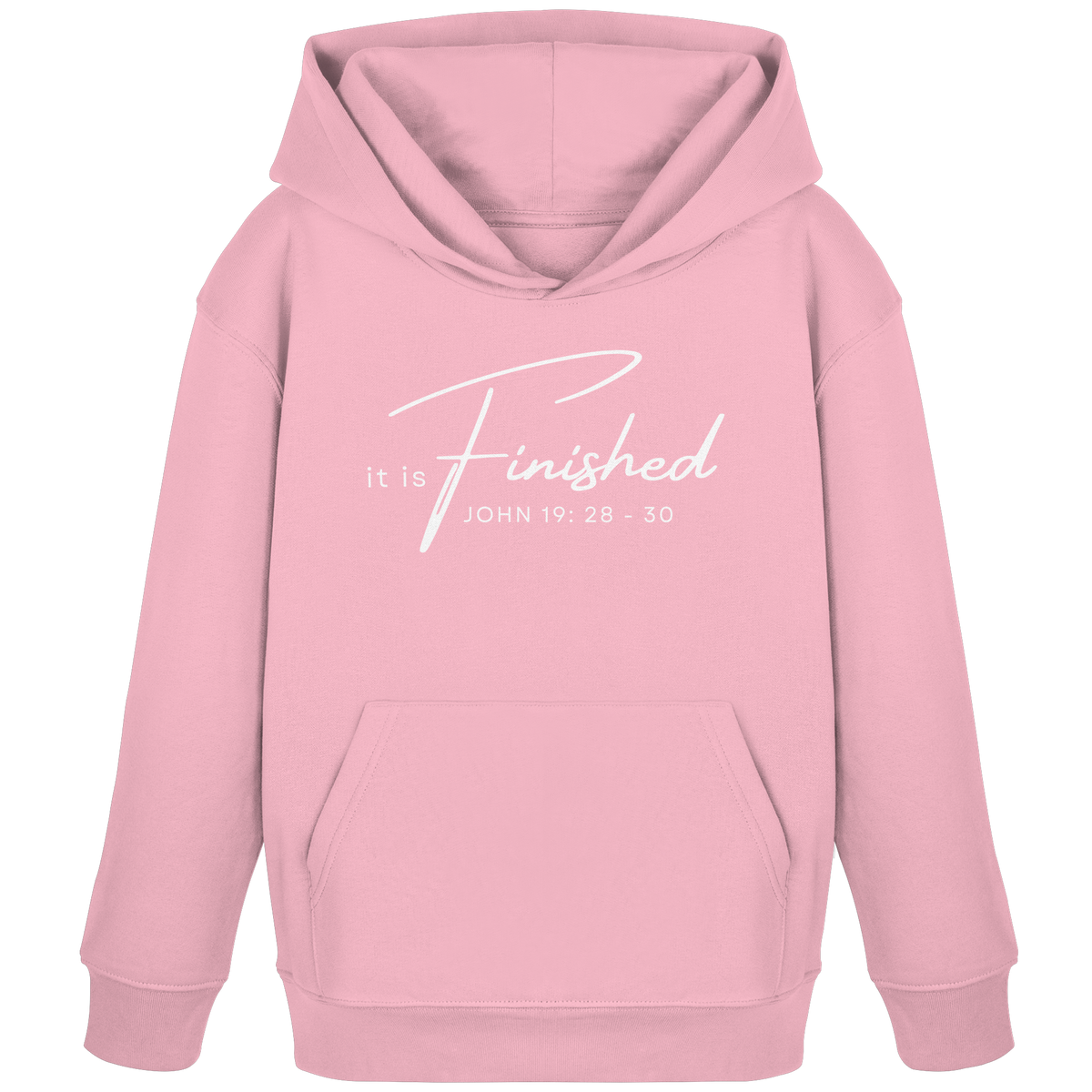 Es ist vollbracht: Inspiriert von Johannes 19 - Kids Organic Hoodie - GfoitMa - Cotton Pink / 98/104 (3-4)