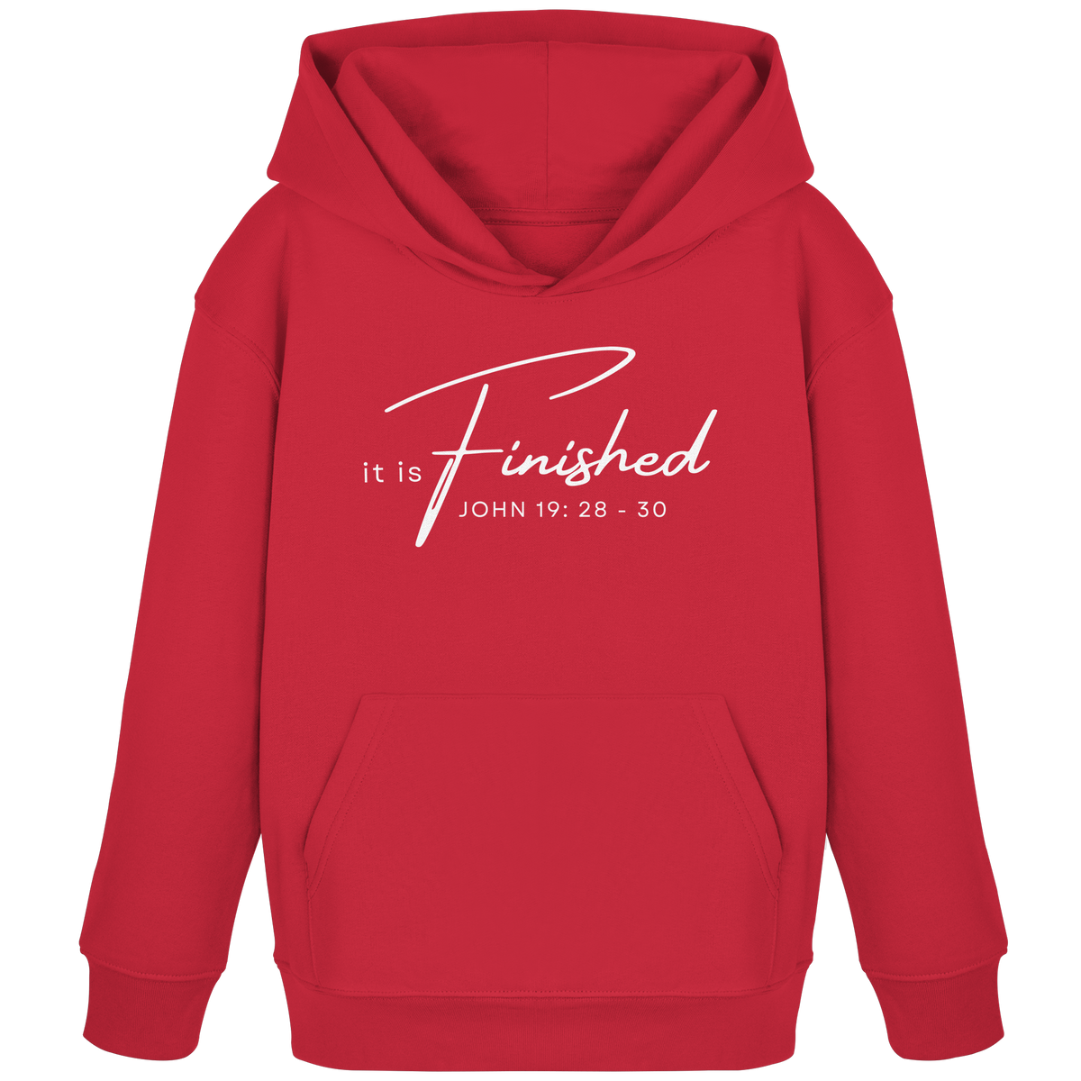 Es ist vollbracht: Inspiriert von Johannes 19 - Kids Organic Hoodie - GfoitMa - Red / 98/104 (3-4)