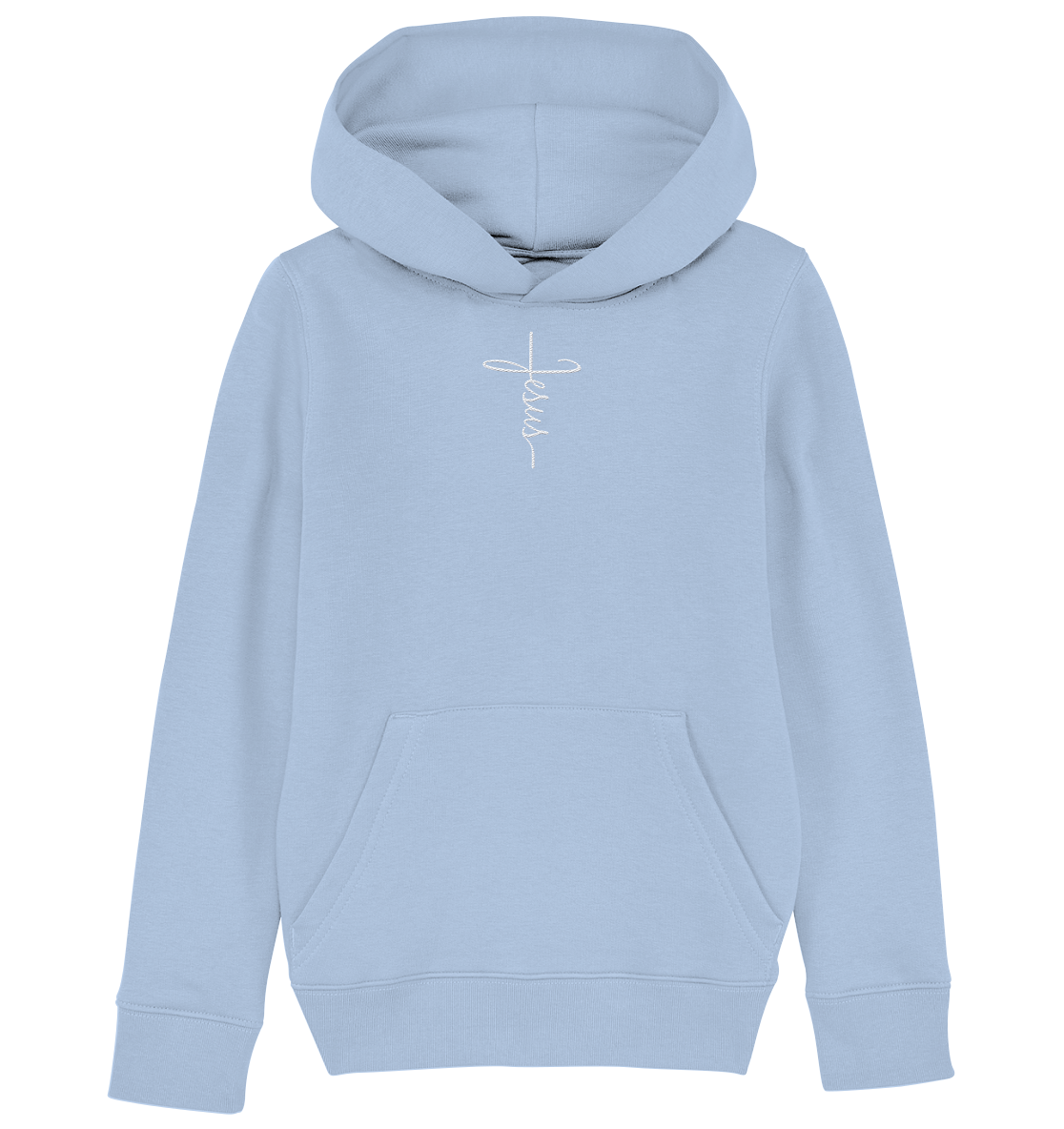 Jesus in Kreuzform - Stick (Weiß) - Kids Organic Hoodie (Stick)