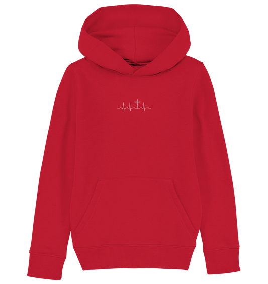 Mein Herz schlägt für Jesus - Kids Organic Hoodie (Stick)