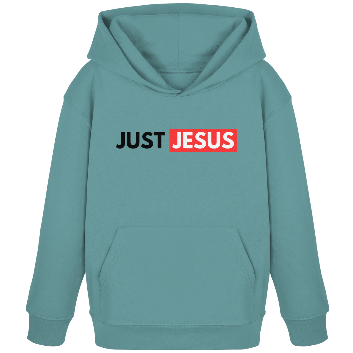 Einfach nur Jesus - Kids Organic Hoodie - GfoitMa - Teal Monstera / 98/104 (3-4)