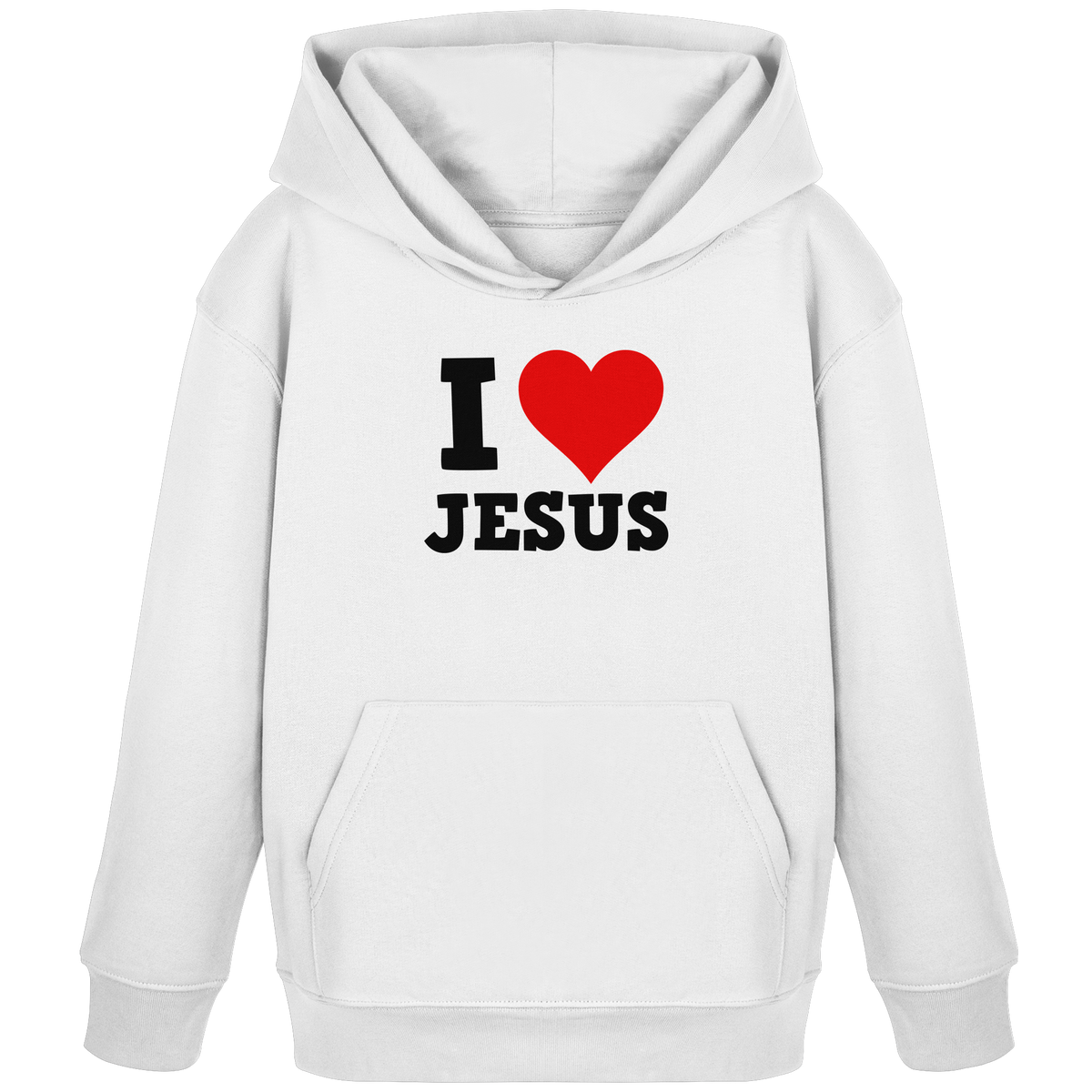 I Love Jesus - Kids Organic Hoodie - GfoitMa - White / 98/104 (3-4)