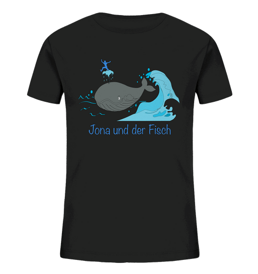 Jona und der Fisch - Kids Organic Shirt - GfoitMa - Black / 98/104 (3-4)