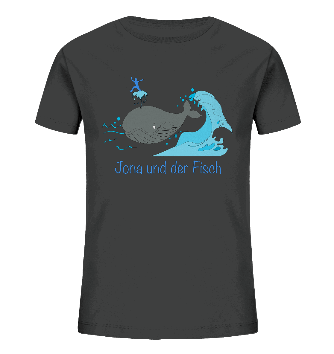 Jona und der Fisch - Kids Organic Shirt - GfoitMa - Anthracite / 98/104 (3-4)