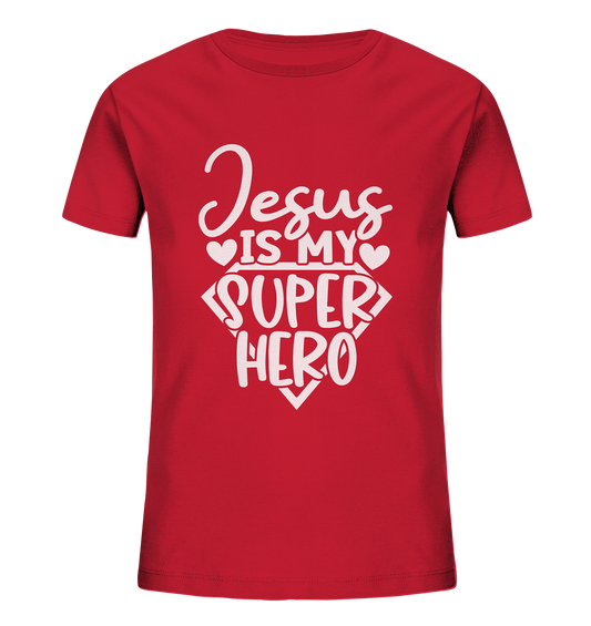 Jesus ist mein Superheld - Kids Organic Shirt - GfoitMa - Red / 98/104 (3-4)