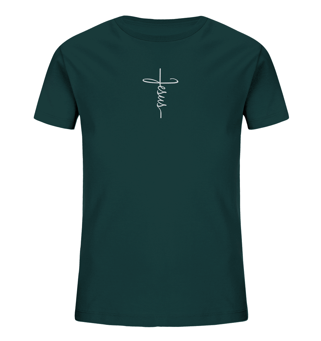 Jesus in Kreuzform - Stick (Weiß) - Kids Organic Shirt (Stick)