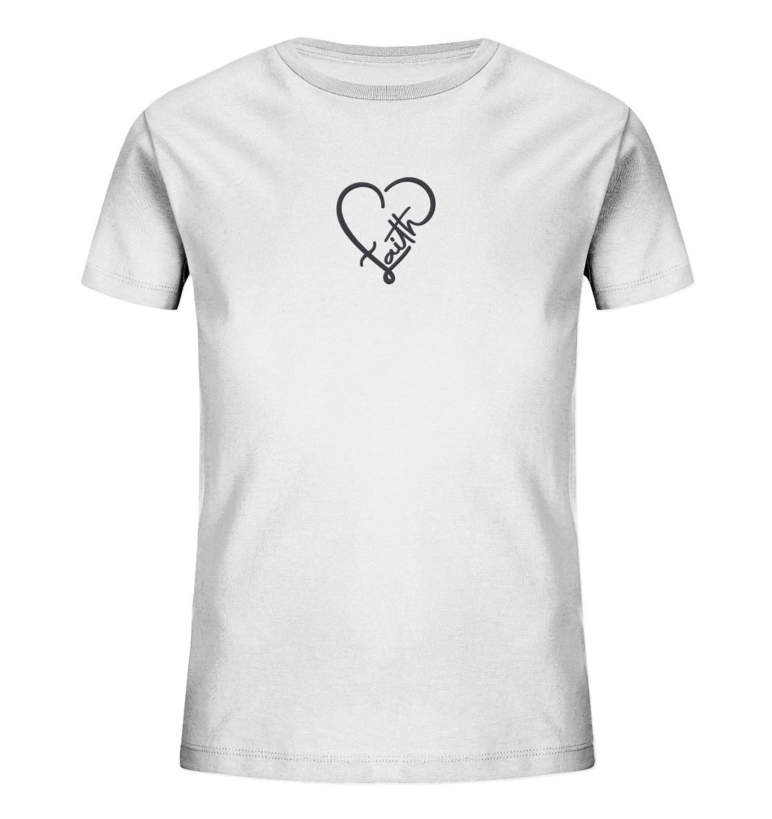 Gesticktes Glaube Motiv in Herzform - Kids Organic Shirt (Stick)