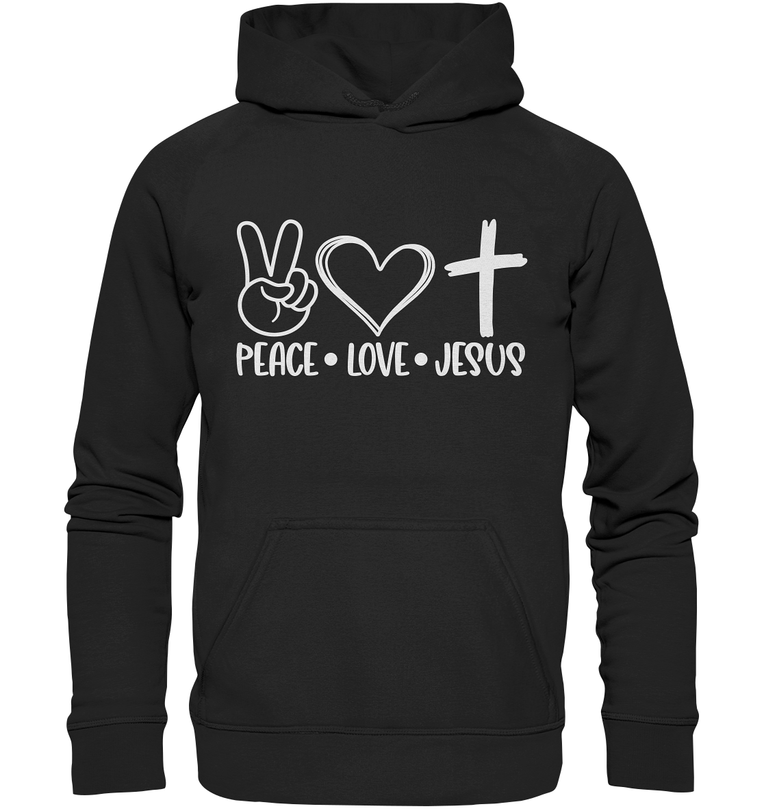 Frieden, Liebe, Jesus: Christliche Kleidungskollektion - Kids Premium Hoodie - GfoitMa - Black / 116