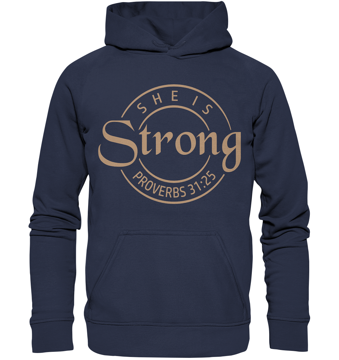 Sie ist stark - Sprüche 31,25 - Kids Premium Hoodie - GfoitMa - Deep Navy / 116