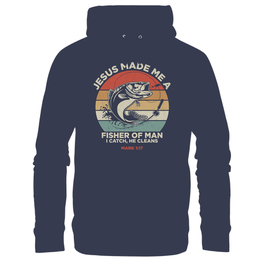 Jesus Made Me a Fisher of Men – I Catch, He Cleans | Christliches Design inspiriert von Matthäus 4:19 - Kids Premium Hoodie