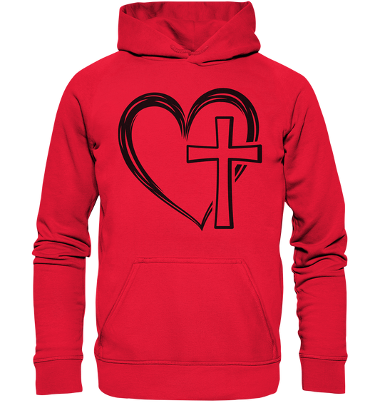 Heart & Cross Design - Kids Premium Hoodie