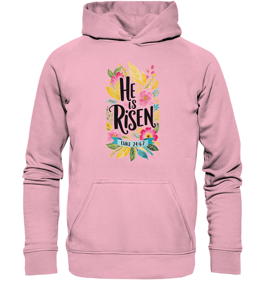 He Is Risen – Die Schönheit der Auferstehung (Vorne) | Christliche Kleidung - Kids Premium Hoodie