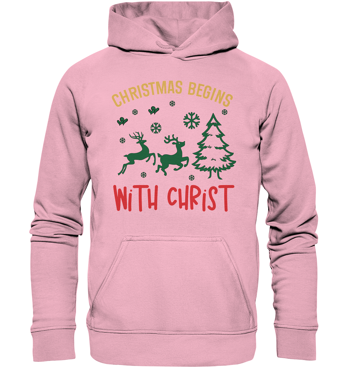Christmas Begins with CHRIST - Kids Premium Hoodie - GfoitMa - Light Pink / 116