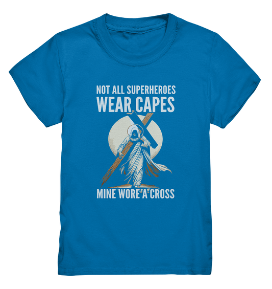 My Superhero Wore a Cross - Kids Premium Shirt