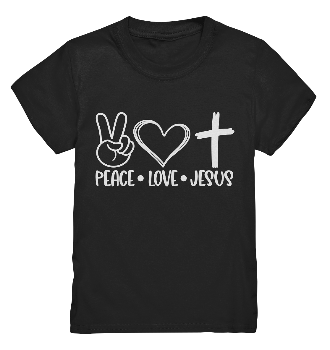 Frieden, Liebe, Jesus: Christliche Kleidungskollektion - Kids Premium Shirt - GfoitMa - Black / 98/104 (3-4)