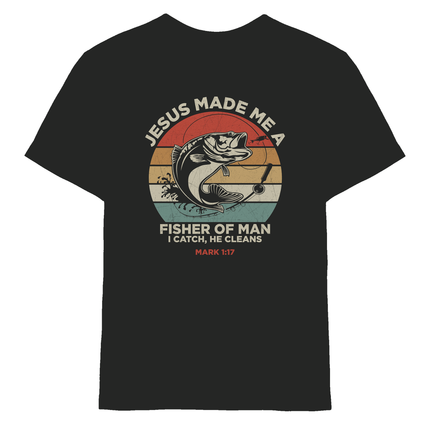 Jesus Made Me a Fisher of Men – I Catch, He Cleans | Christliches Design inspiriert von Matthäus 4:19 - Kids Premium Shirt
