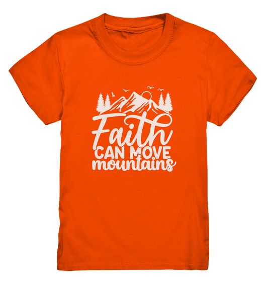 Glaube, der Berge versetzen kann - Matthäus 17:20 - Kids Premium Shirt - GfoitMa - Orange / 98/104 (3-4)