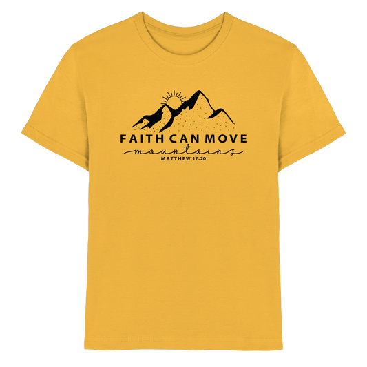Faith Can Move Mountains – Schlichter christlicher Berg-Print | Christian Statement - Kids Premium Shirt