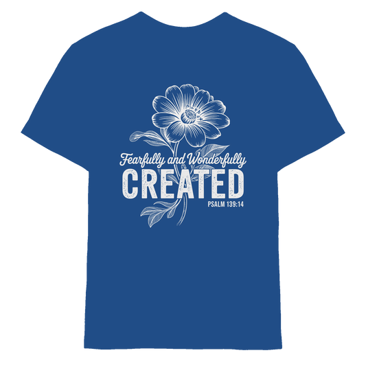 Fearfully and Wonderfully Created – Floral Grace Design - Kids Premium Shirt