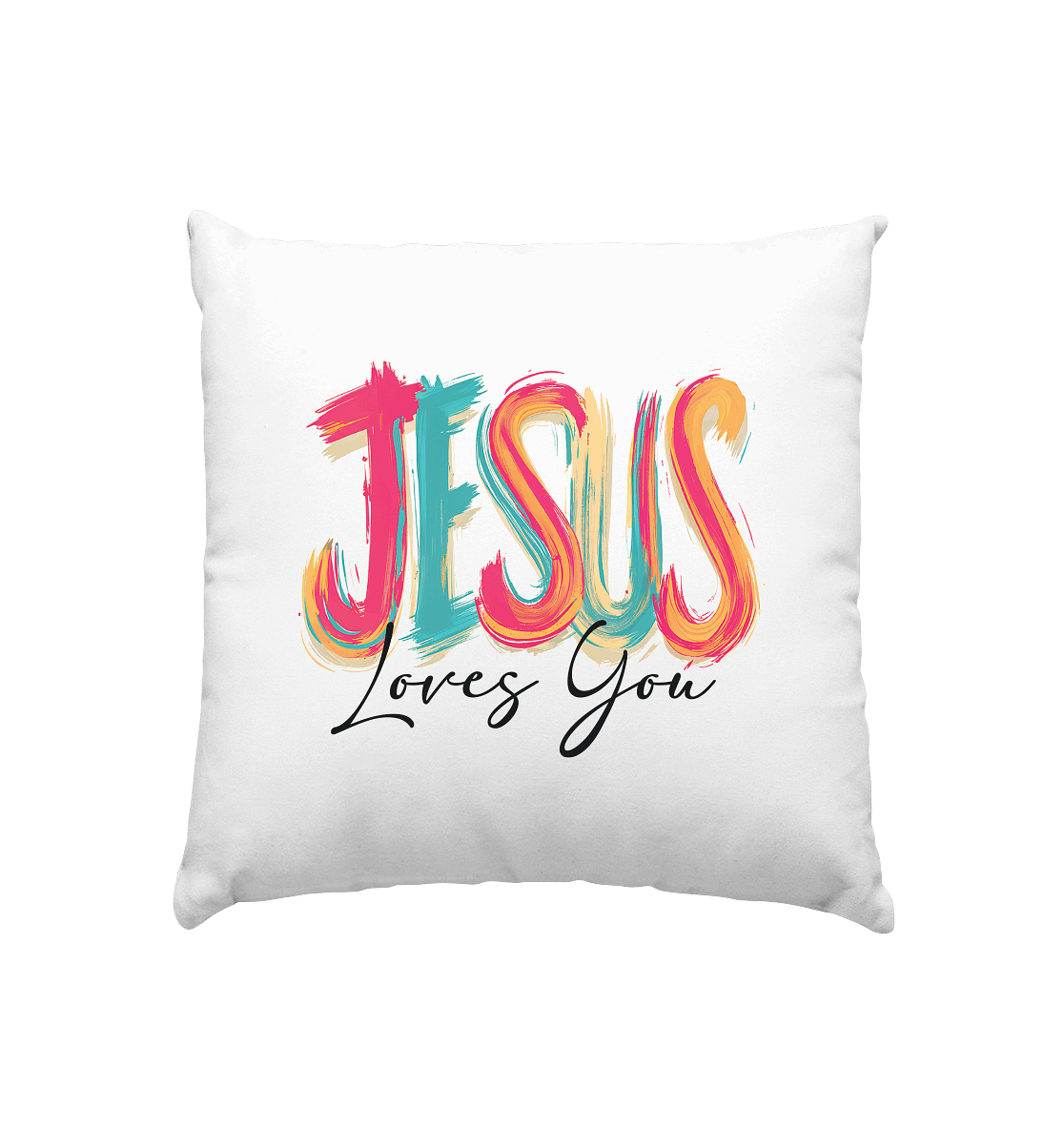 Jesus Loves You – Buntes Design voller Hoffnung und Liebe | Christliches Design - Kissen 40x40cm