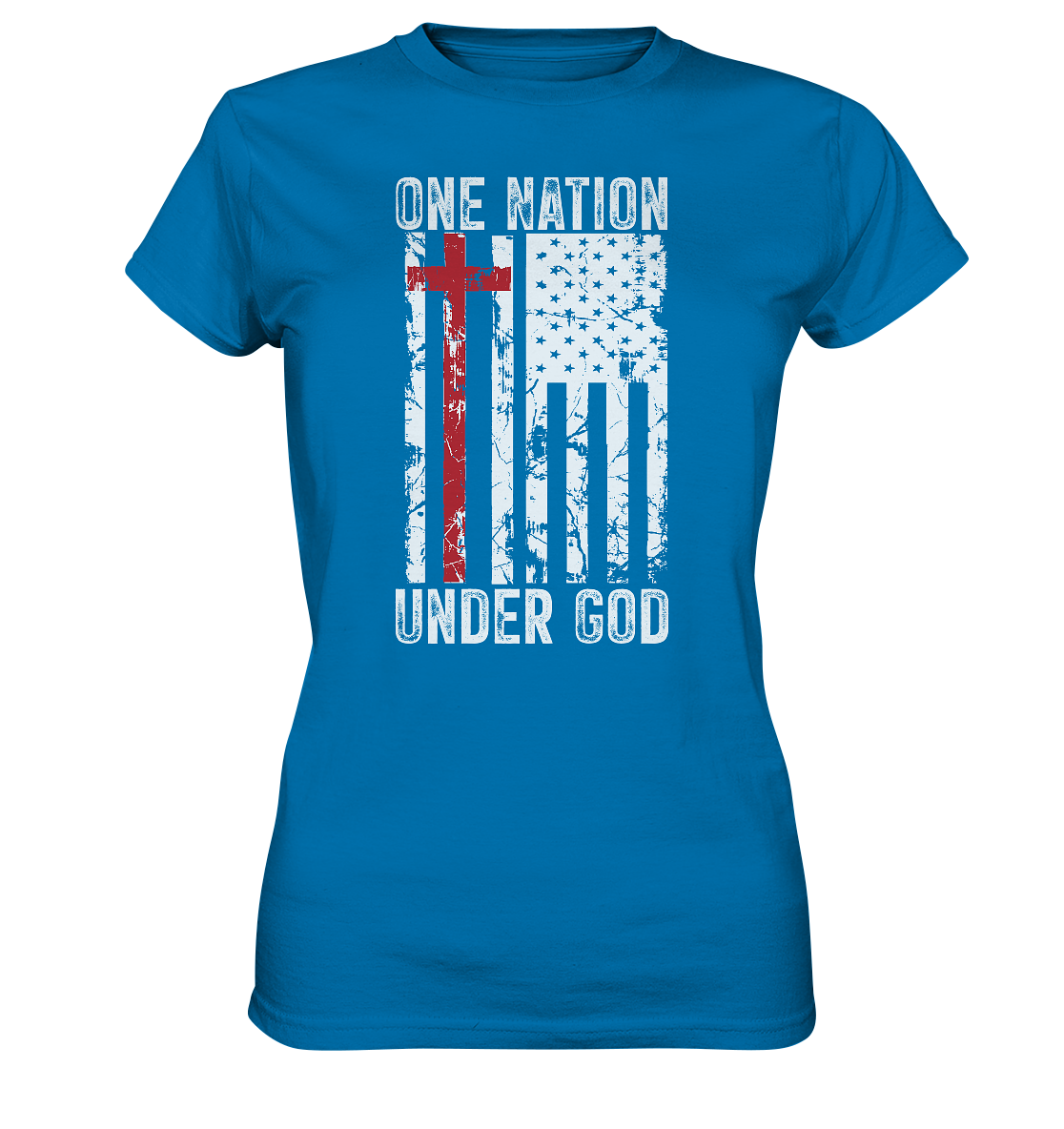 One Nation Under God - Ladies Premium Shirt - GfoitMa - Royal Blue / XS