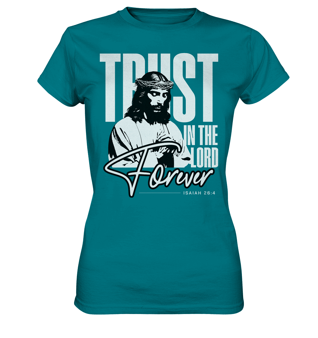 Trust in the Lord Forever – Eine Botschaft des unerschütterlichen Glaubens - Ladies Premium Shirt - GfoitMa - Diva Blue / XS