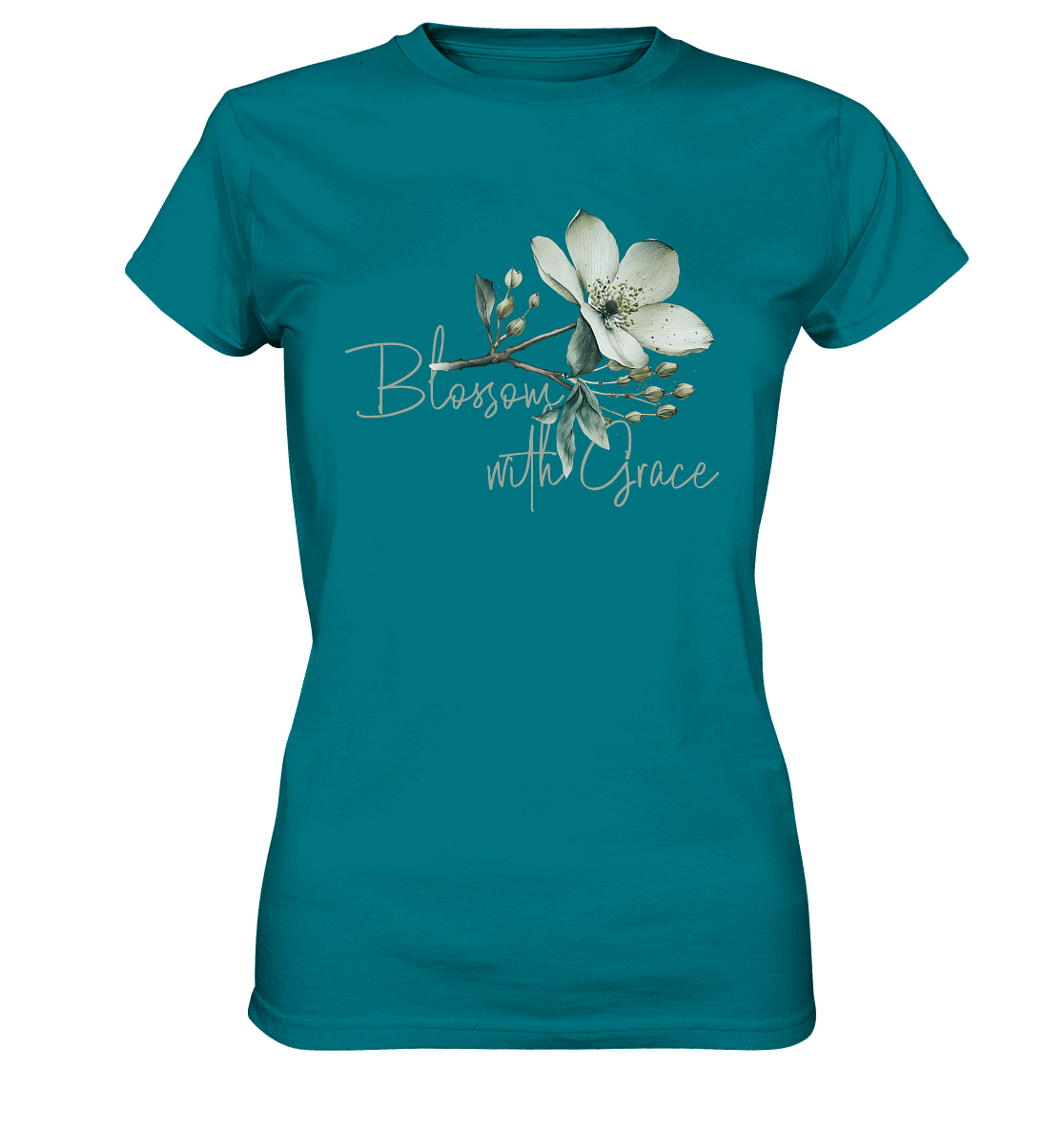 Blossom with Grace - Ladies Premium Shirt - GfoitMa - Diva Blue / XS