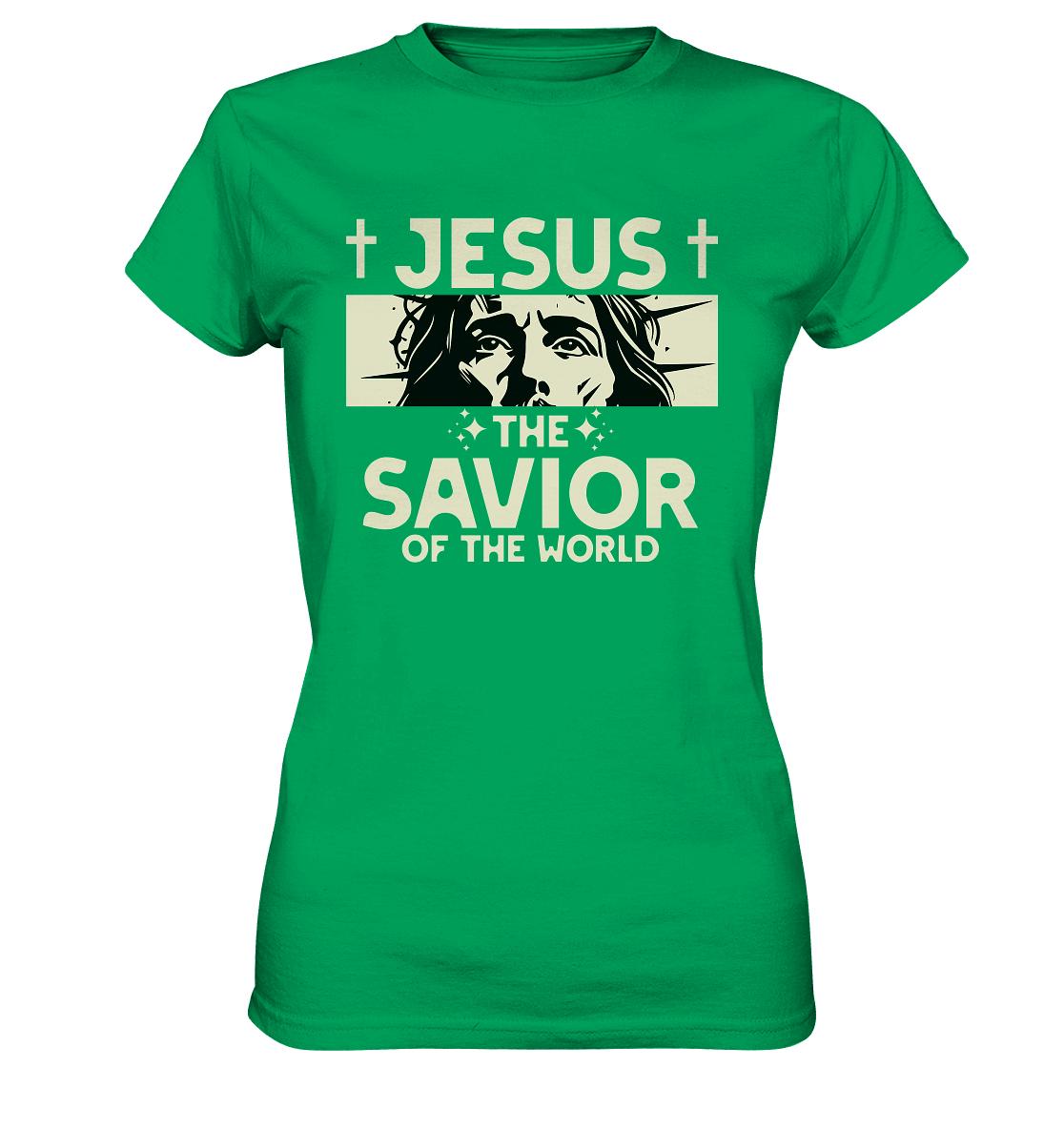 Jesus – The Savior of the World - Ladies Premium Shirt - GfoitMa - Kelly Green / XS