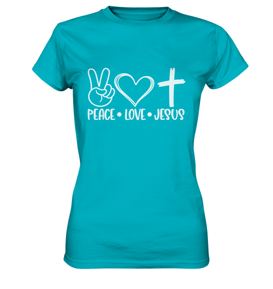 Peace, Love, Jesus: Christian Clothing Collection - Ladies Premium Shirt