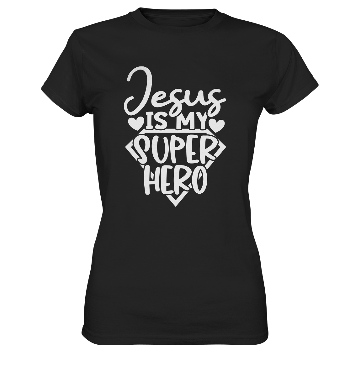 Jesus ist mein Superheld - Ladies Premium Shirt - GfoitMa - Black / XS