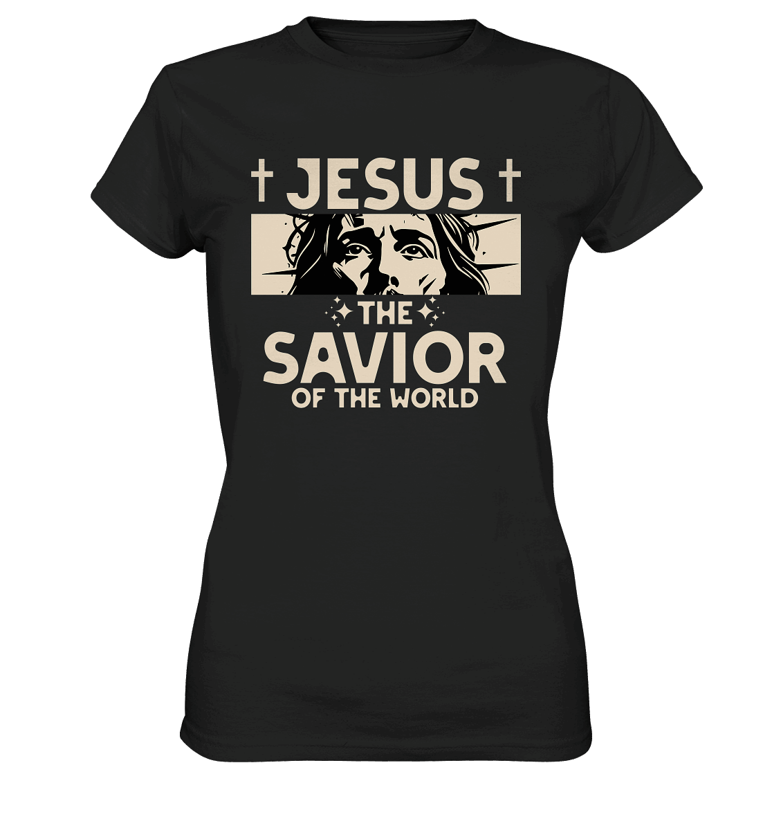 Jesus – The Savior of the World - Ladies Premium Shirt - GfoitMa - Black / XS